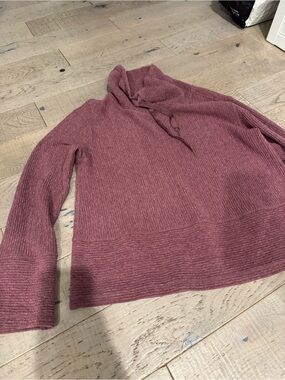 RBX Women's Mauve Ribbed funnel Neck Pullover